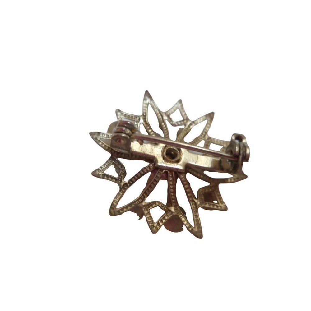 Vintage Estate Costume Brooch Pin Pendant Clear Silver - Picture 2 of 3